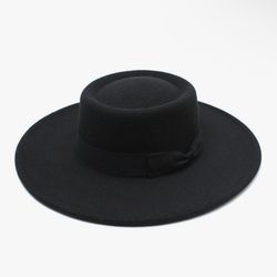 New Black Women's Fedora Hat (Wide-Brim)