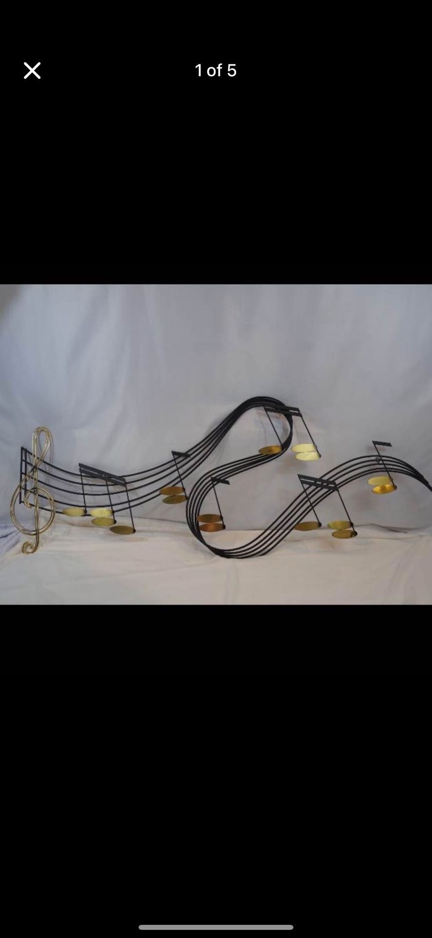 Vintage Curtis Jere LARGE Flowing Musical Notes Wall Sculpture