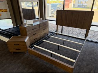 Solid modern oak bedroom set
