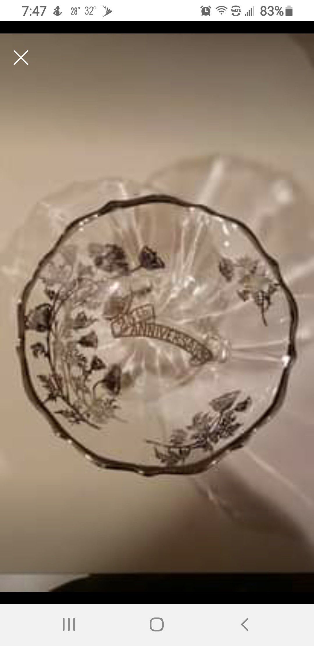 Silver filigree overlay candy dish