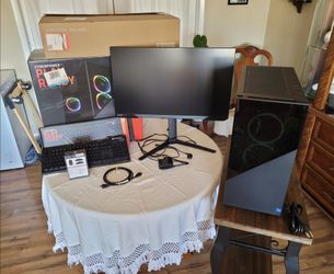 CyberPower Gaming Desktop PC Setup - Intel i7 RTX3070 & Samsung 1440p Monitor