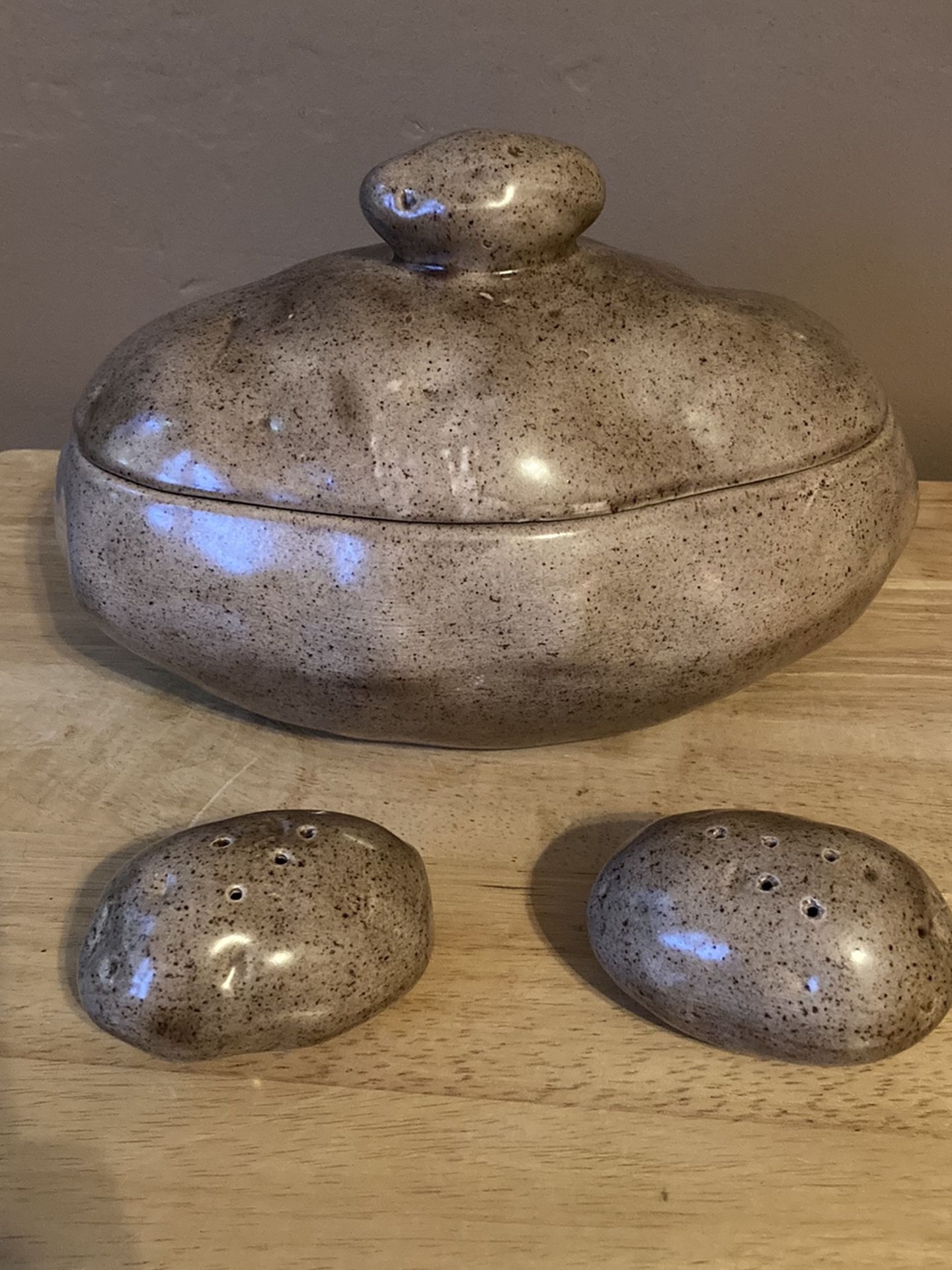 Ceramic Mashed Potato Serving Dish + S/P