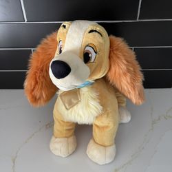 Disney Plush Lady and the Tramp LADY Cocker Spaniel Dog Stuffed Animal Toy 