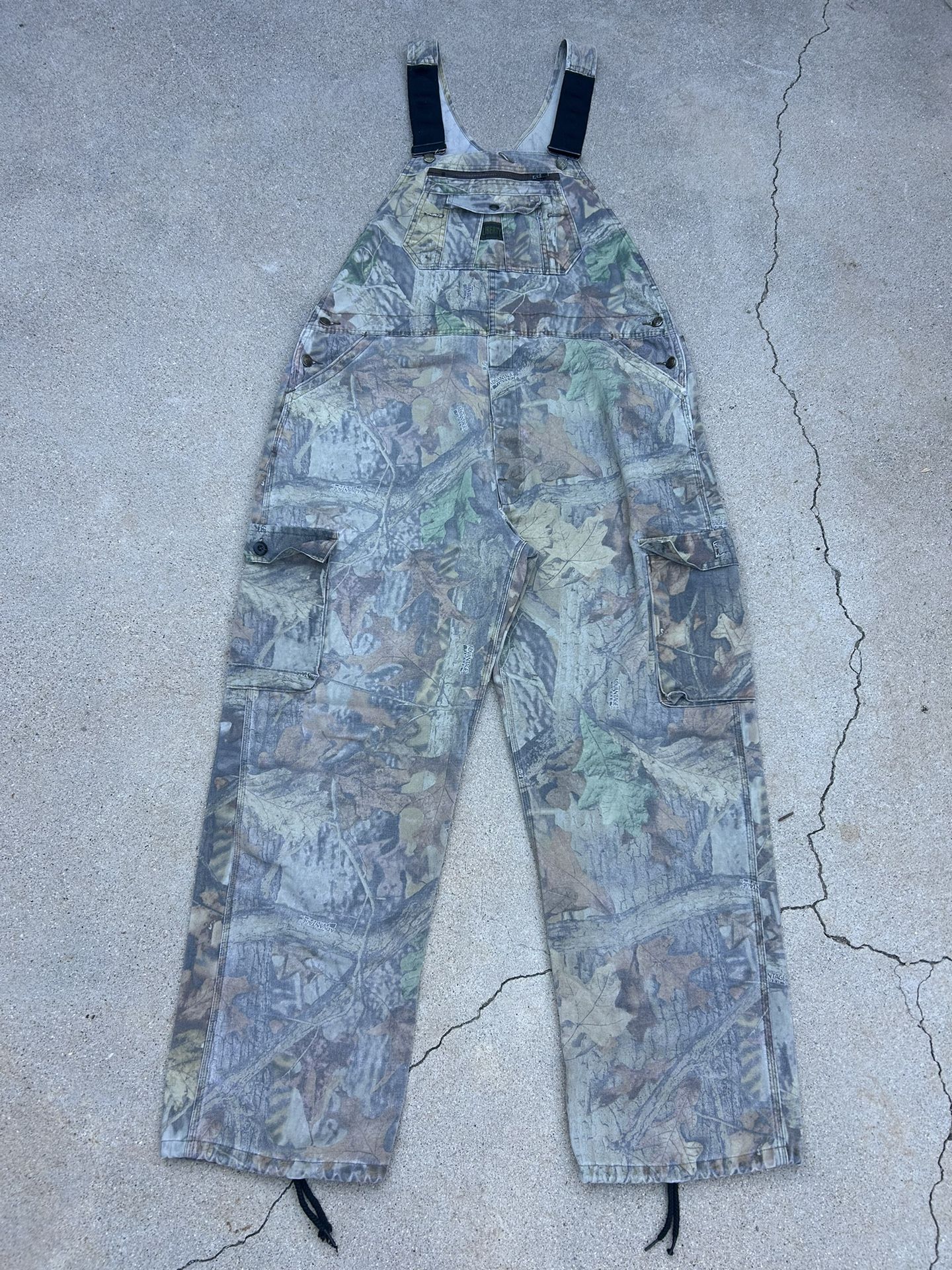 Vintage Liberty Advantage Timber Camo Hunting Bib Overalls