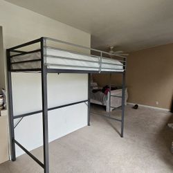 Twin Metal Loft Bed W Mattress 