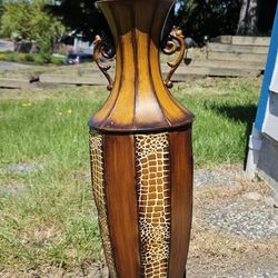 26" Tall Metal Vase.
