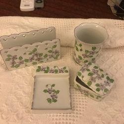Vintage Porcelain Desk Accessories