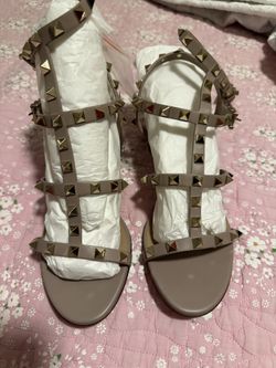 Valentino Rockstud Calfskin Ankle Strap Sandal 60mm