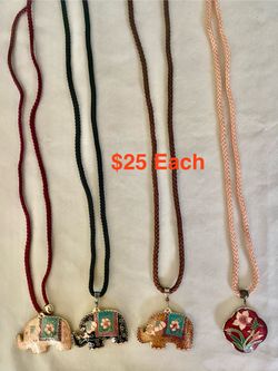 Two Sided Cloisonné Necklaces & Pendants 