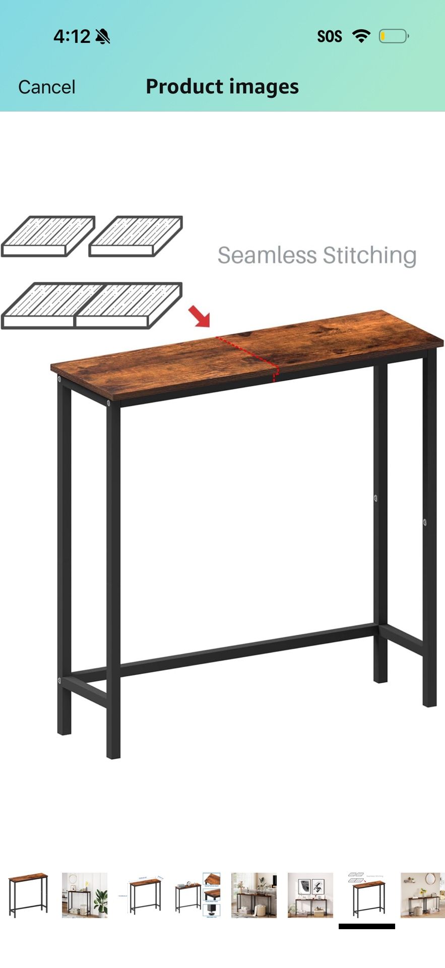 HollyHOME Narrow Console Table, 29.5" Slim Entryway Table, Sofa Stand, Hallway Shelf for Hallway, Bedroom, Living Room, Foyer, Rustic Brown