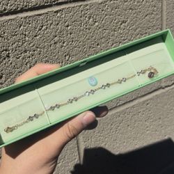 Swarovski Rose Gold Plated Tennis Bracelet – Crystal Chain – Adjustable – Authentic – New 