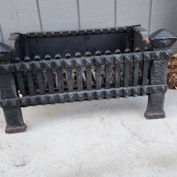 Antique/Vintage Cast Iron Fireplace Basket Grate Coal Box Log Holder

