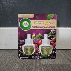 Airwick Essential Oils Ripe Cranberry And Currants 2 Pack Refills 