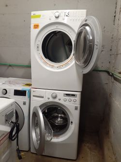 LG front load washer and dryer set working perfectly with 4 months warranty