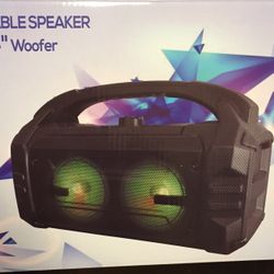 Portable Bluetooth Speaker with 4” Woofer NEW in the box never opened Great Christmas Present for kids