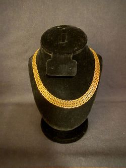 Vintage Monet Gold-Tone Woven Chain Necklace