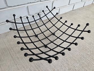 Modern Black Metal Fruit Basket Bowl Centerpiece Decor