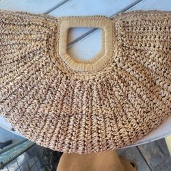 natural straw purse 