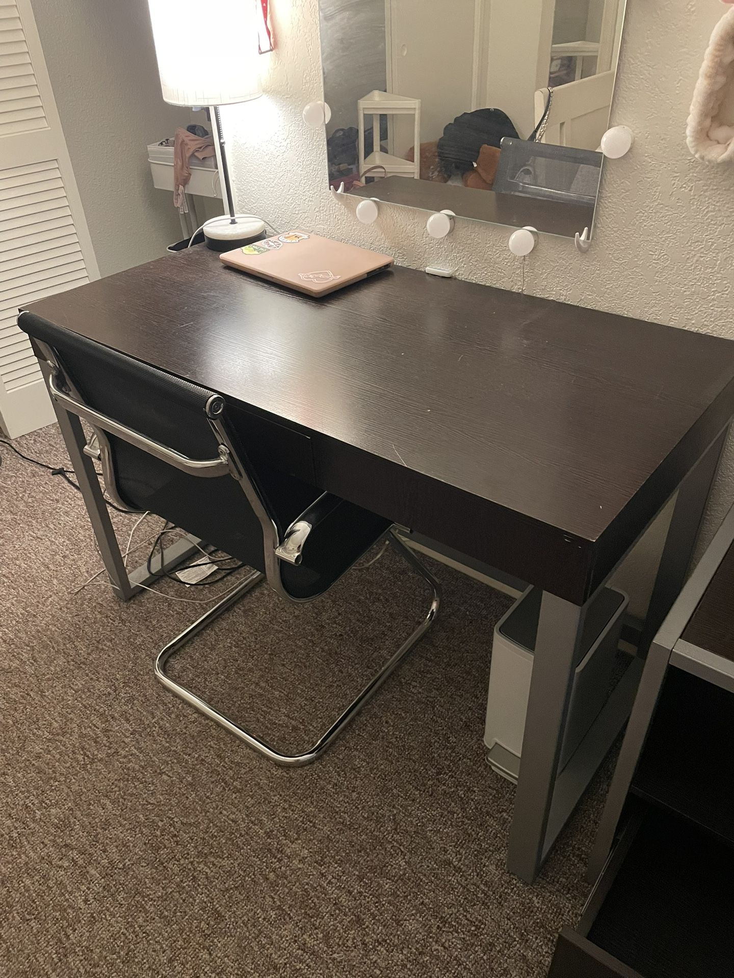 Chair, desk and nightstand