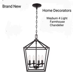 Brand New Home Decorators Weyburn 4 Light Farmhouse Chandelier 