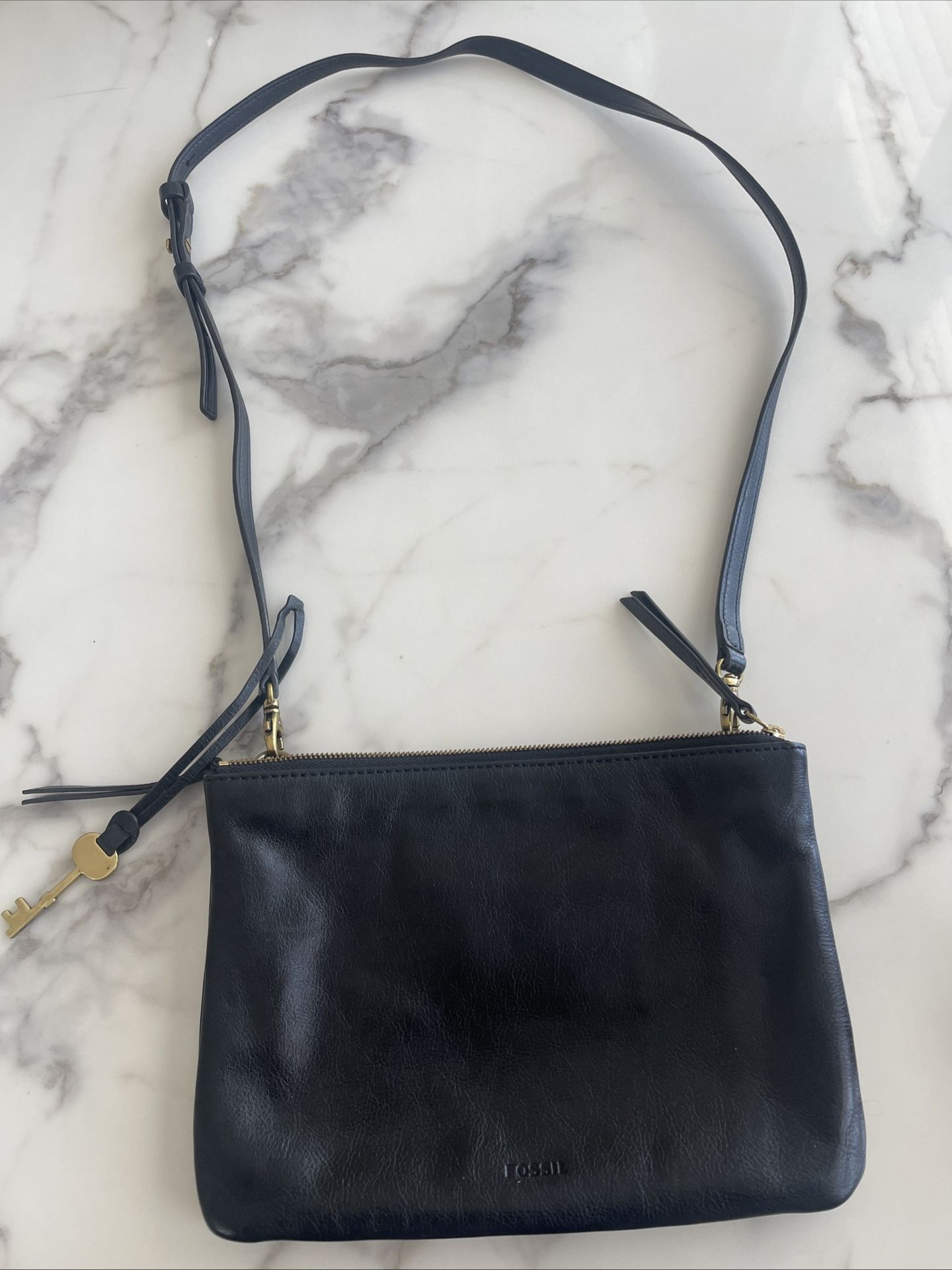 Black Leather Fossil crossbody