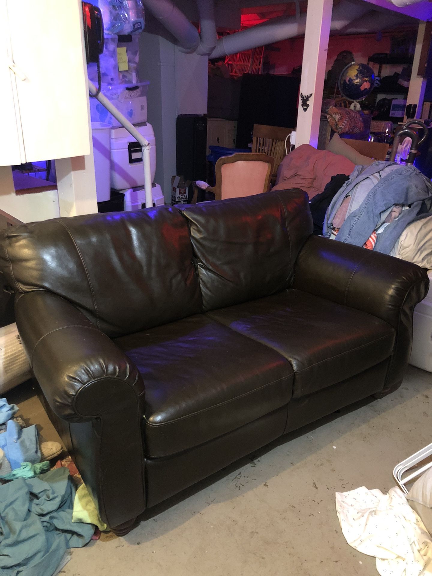 Brown Leather Couch really nice shape!