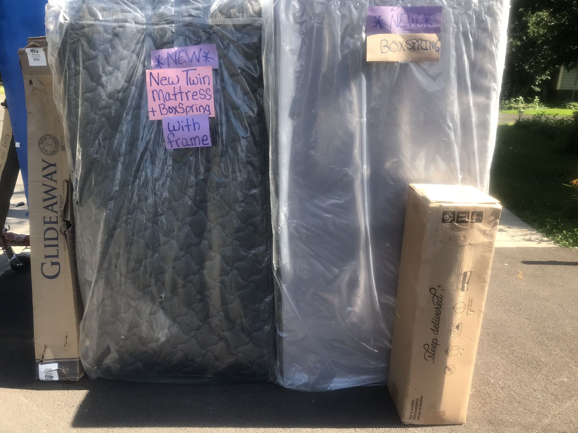 Twin Bed & Box Spring Also Bed Frame All New