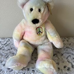 NWT TY Peace Bear LRG Buddy