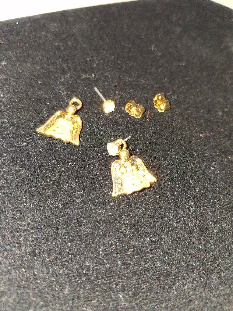 Happy Holidays Angel Pierced Earrings 