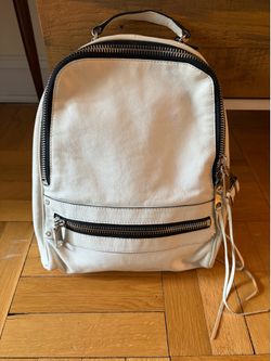 MILLY white leather backpack