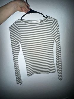 Striped Long Sleeve Fitted Top