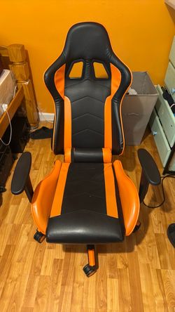 Black and Orange Racing Style Gaming Chair