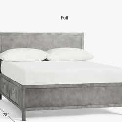 Locker Storage bed Queen, Gray metal