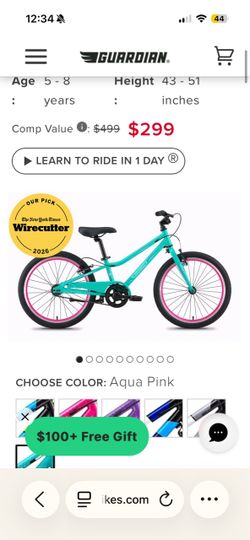 20” Guardian Bike Turquoise/Pink