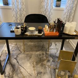 Black Metal and Wood Desk (Table ONLY)