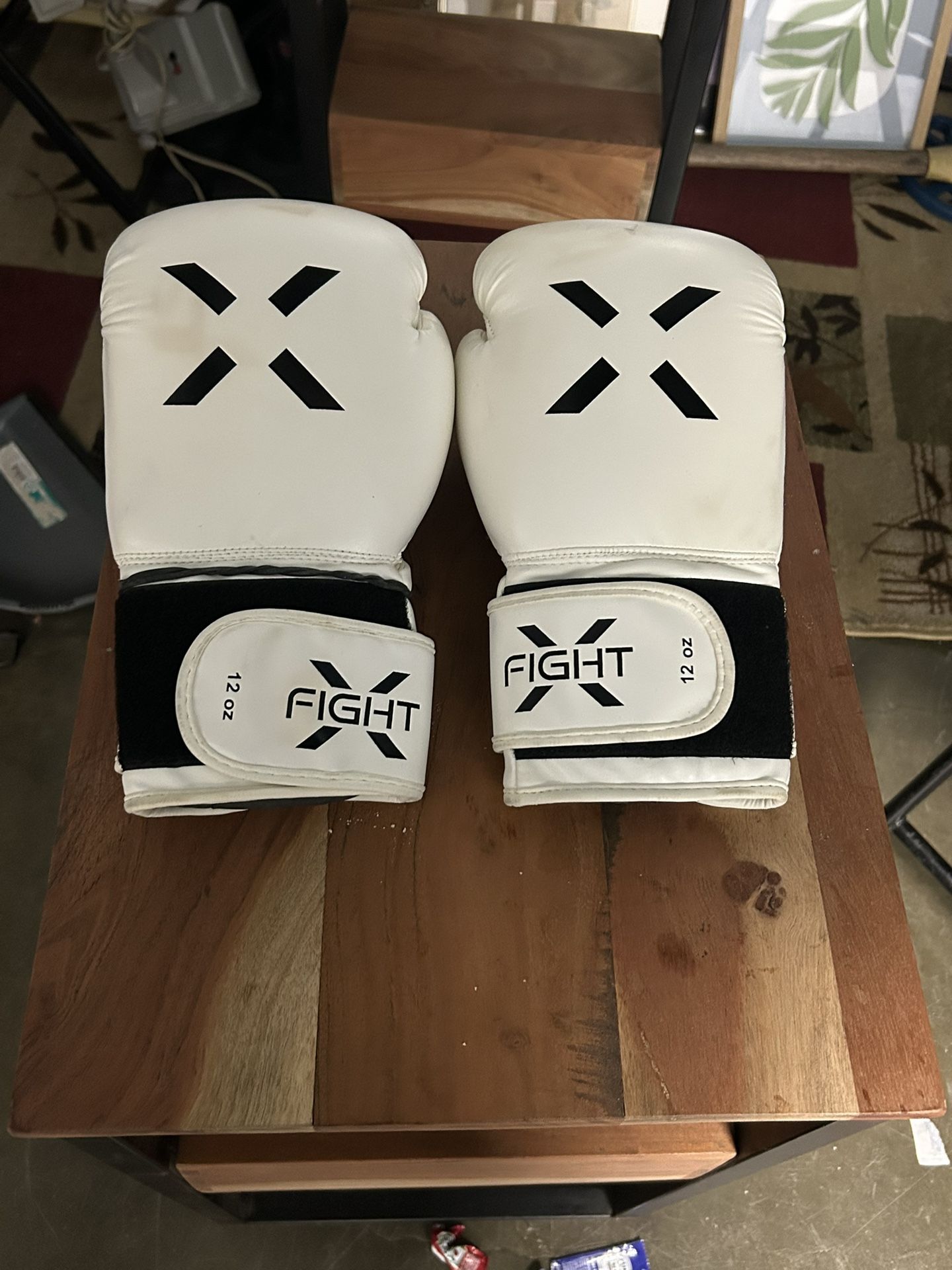 FightX Boxing Gloves for Men & Women MMA Mauy Thai Kickboxing Bag Punching Gloves (White/Black, 8oz)