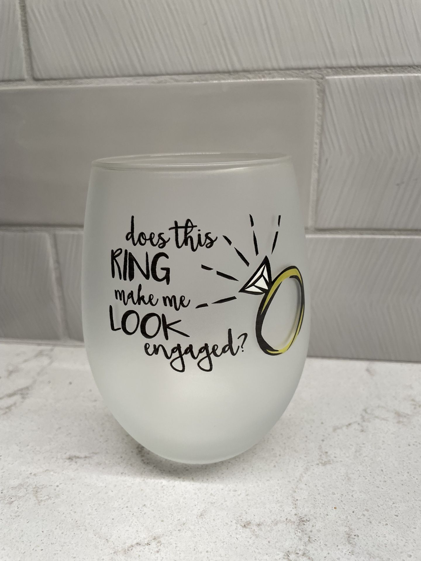 Just Engaged Wine Glass By Culver