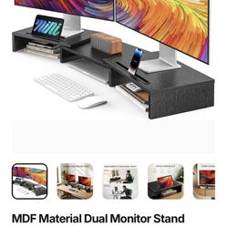 MDF Material Dual Monitor Stand
