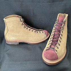 RED WING Heritage 2997 Lineman Boots Olive and Maroon Size 7.5 Mens