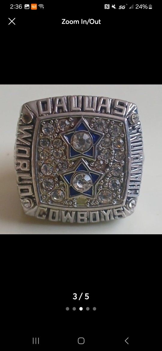Replica 1977 Dallas Cowboys NFL Roger Staubach Quarterback Superbowl Ring