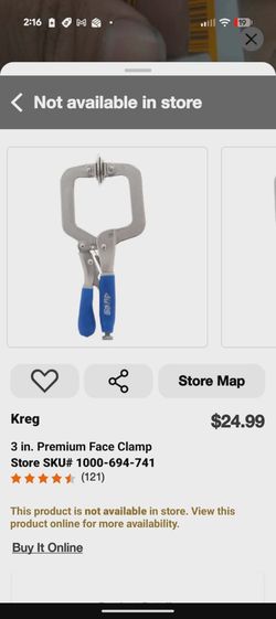 Kreg 3 in. Premium Face Clamp