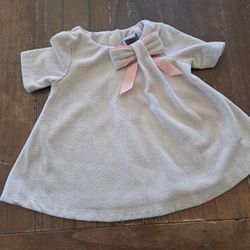 Little Girls White Gold Dress 12M.