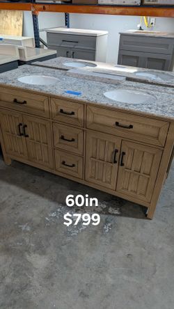 60in Double Bathroom Vanity with Top