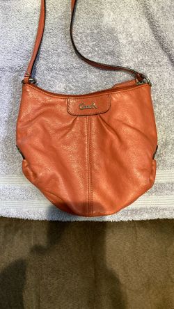 Small Orange Coach Purse W/ Long Strap