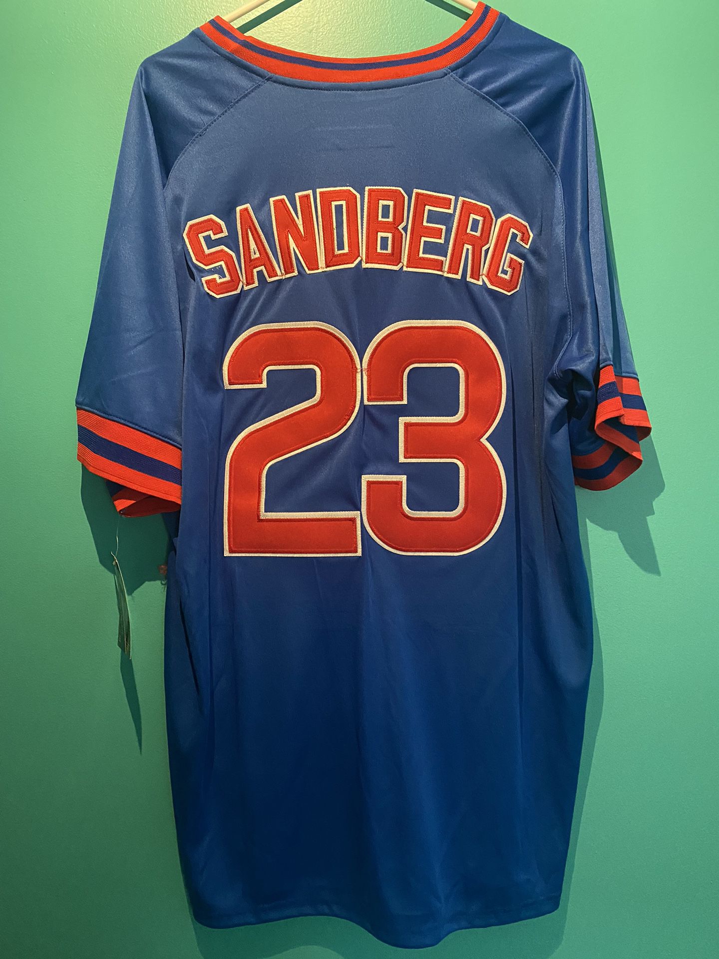 Chicago Cubs Ryan Sandberg Blue Jersey Size 2XL
