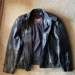 Leather Motorcycle Jacket XL First