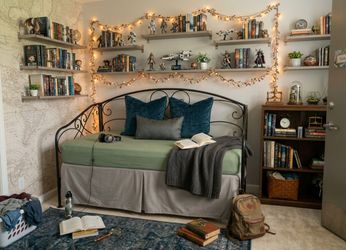Black Wrought Iron Twin Daybed Frame + Metal Box Spring (Optional Mattress)