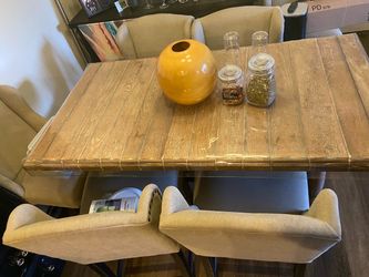 6 chair solid wood table must go with extender