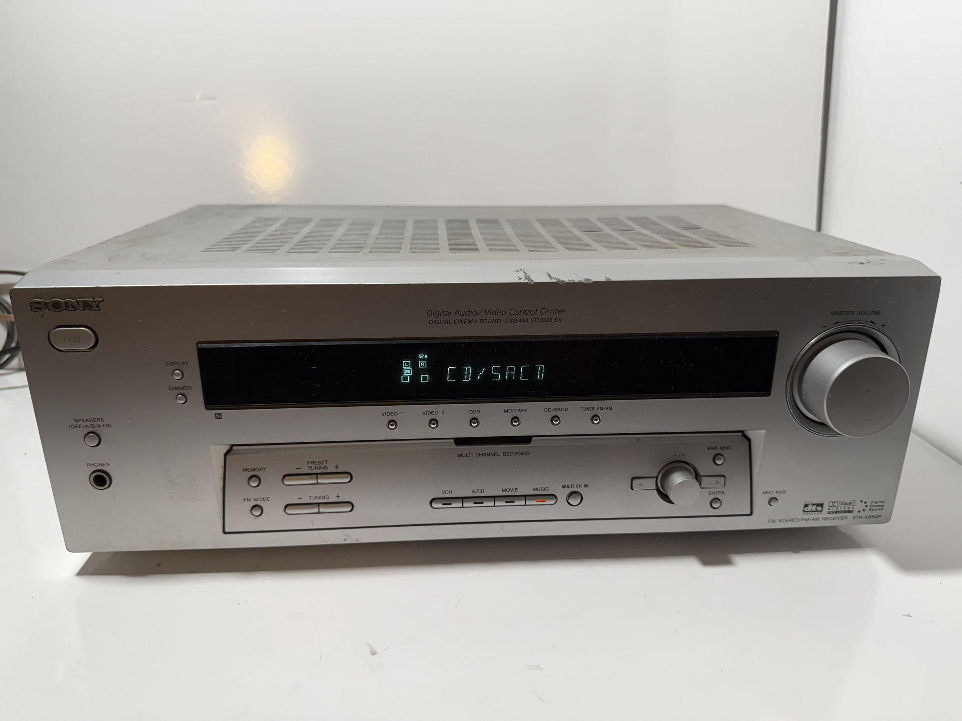 Sony FM Stereo/FM-AM Receiver STR-K850P Dolby Digital Audio/Video Read