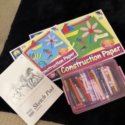 New Construction Paper And Sketch Pad/ Markers All For $8